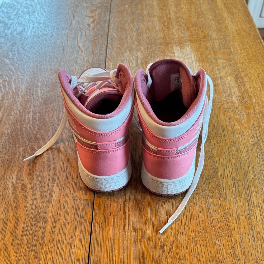 Jordan Kids' Pink and White High-Top Sneakers - Picture 4 of 6